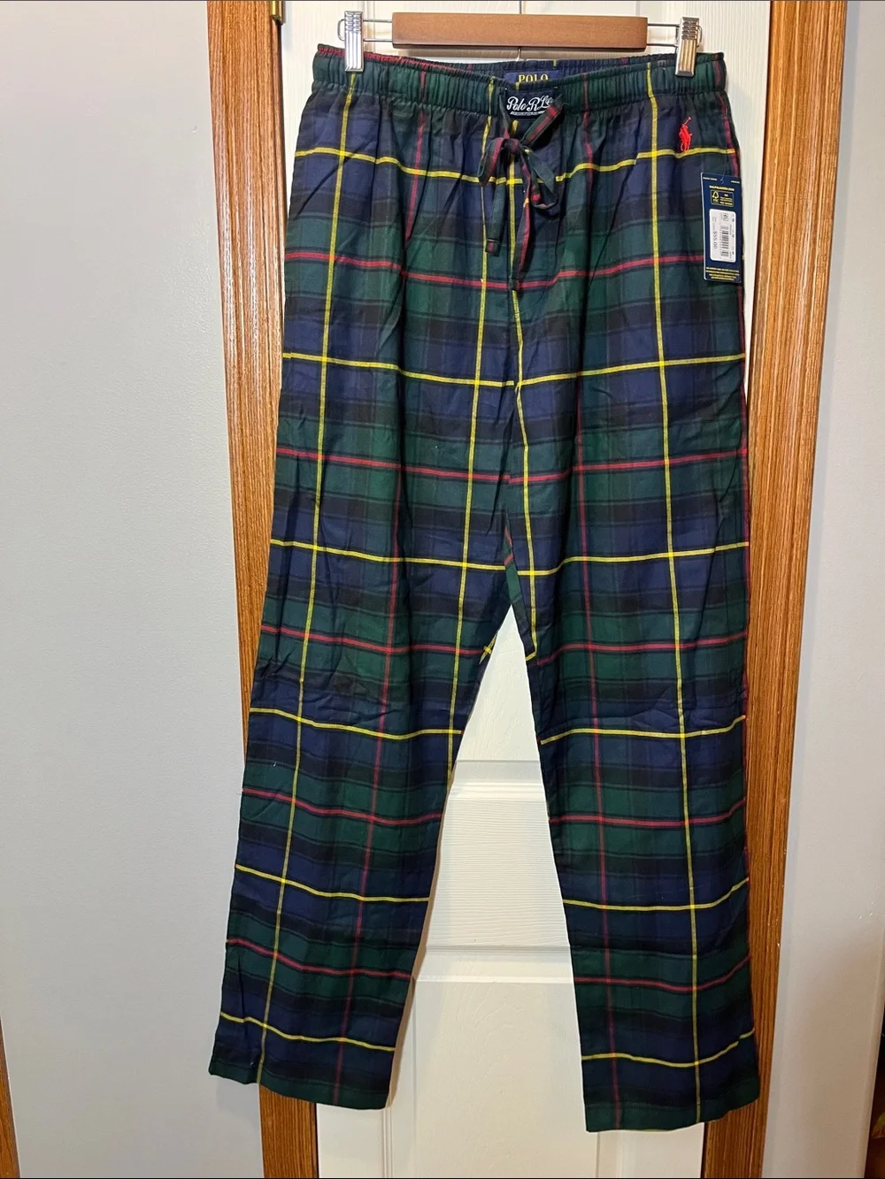 NWT - Polo Ralph Lauren 100% Cotton Green Plaid Pajama Bottoms Men’s Medium